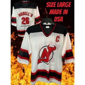 Jersey Devils Jersey Size Large Modell's Gotta go to Moe's Captain Made in USA